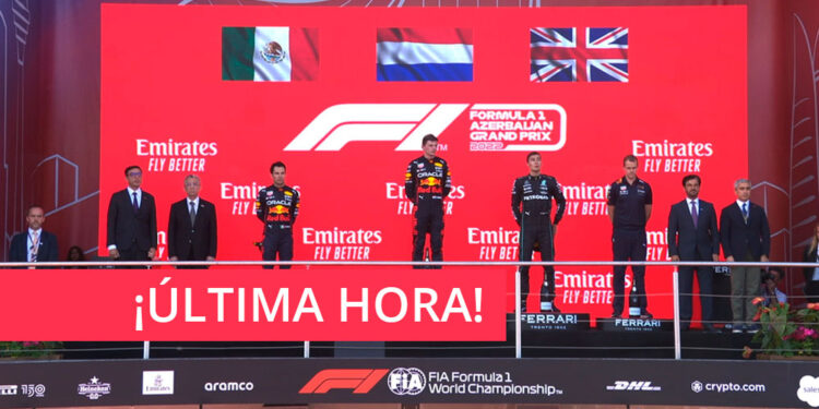 Max Verstappen y Checo Pérez conquistan el 1-2 para Red Bull en el GP de Azerbaiyán tras abandono de los Ferrari