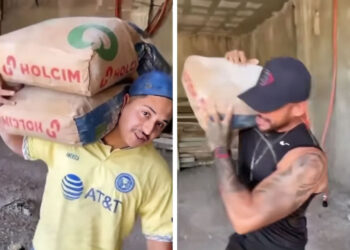 Desafío Épico: Albañil le gana a hombre fuerte del Gym